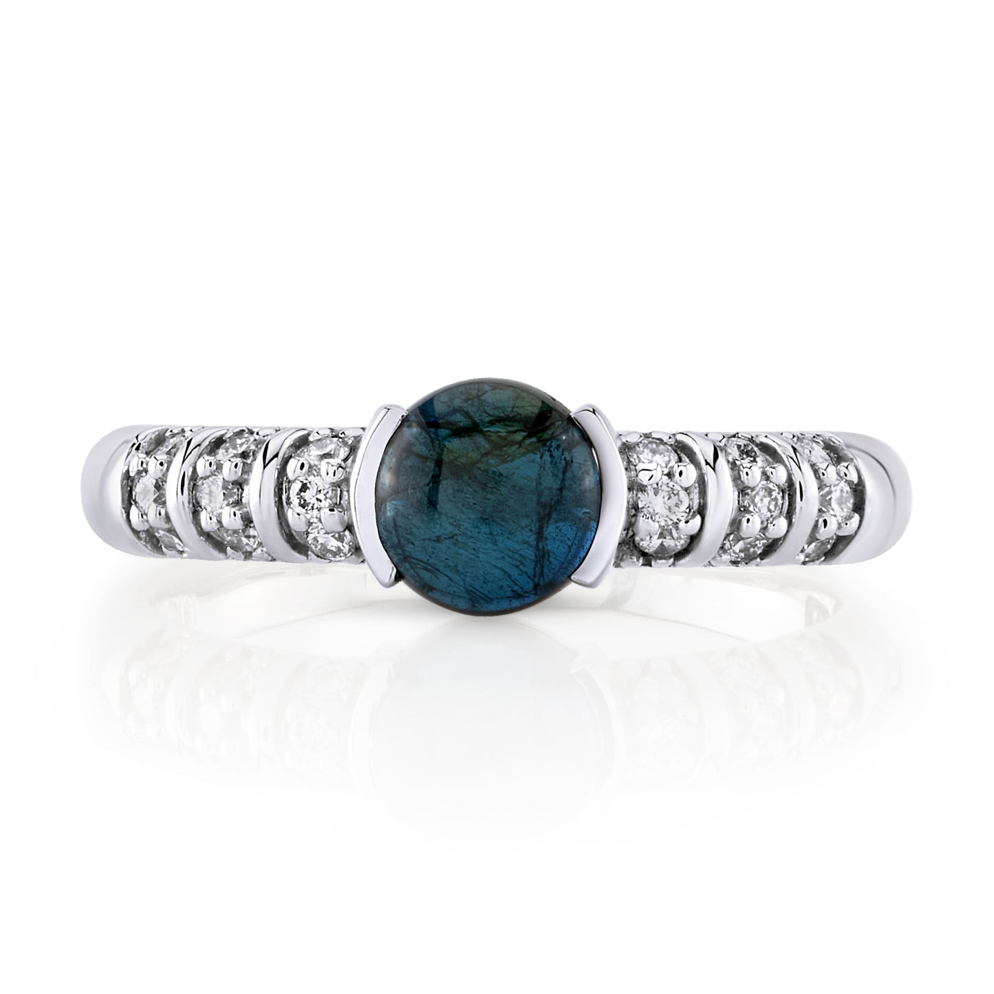 Blongy Mama Ring in White Gold and Indicolite Tourmaline