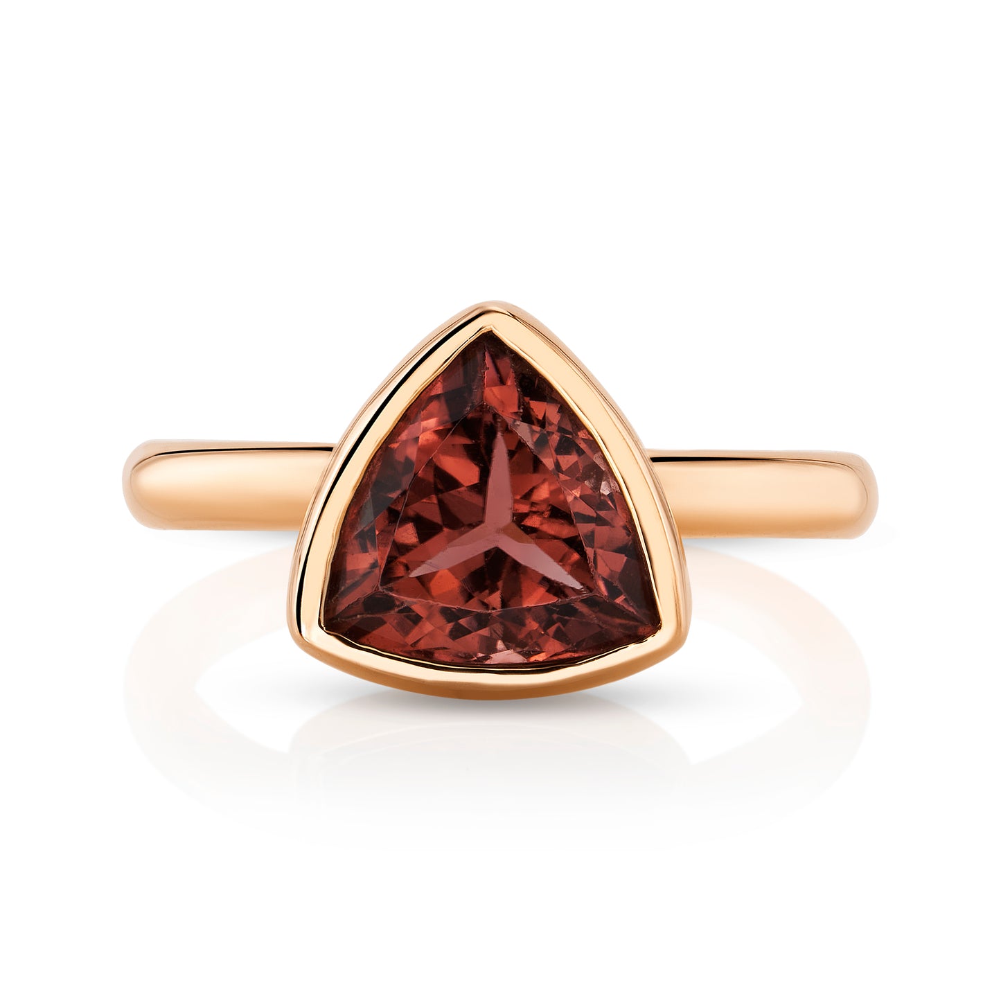 Khushi Trillion Ring in Rose Gold and Peach Tourmaline