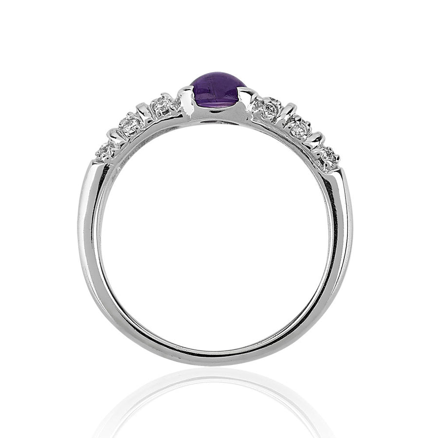 Blongy Baby Ring in White Gold and Amethyst