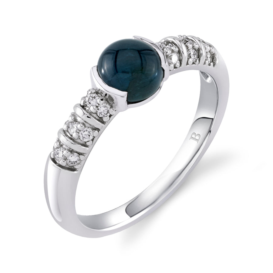 Blongy Mama Ring in White Gold and Indicolite Tourmaline