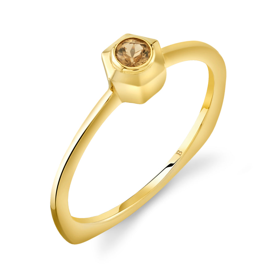 Hexy Baby Ring in Yellow Gold and Yellow Tourmaline