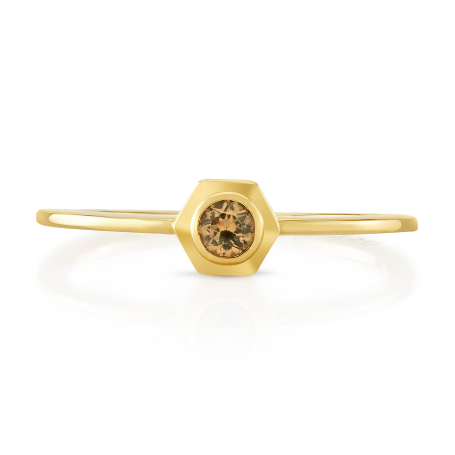 Hexy Baby Ring in Yellow Gold and Yellow Tourmaline
