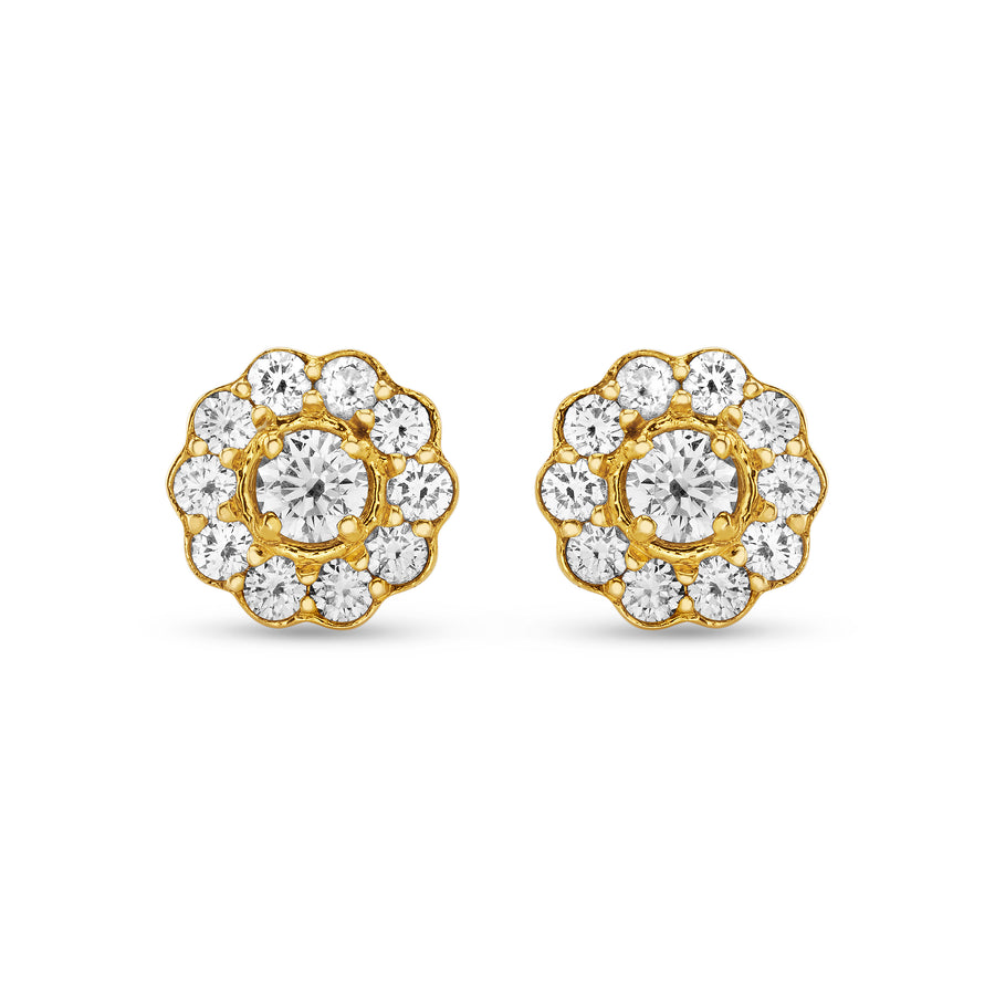Fleur Earrings in Yellow Gold and Diamonds