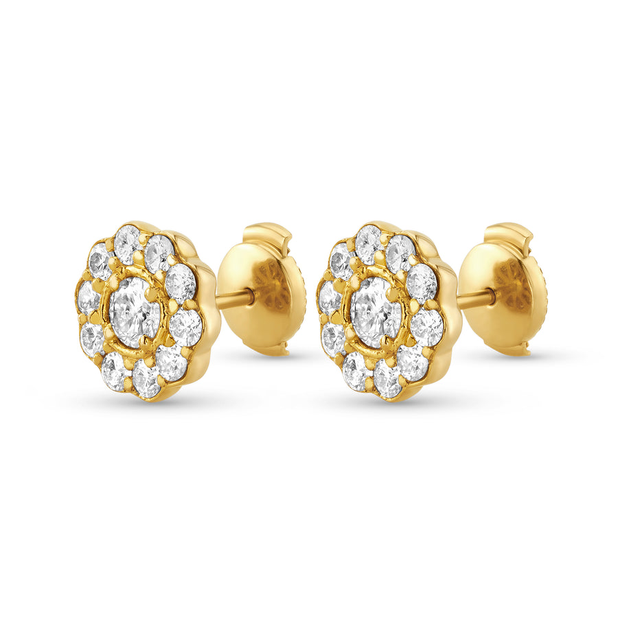 Fleur Earrings in Yellow Gold and Diamonds