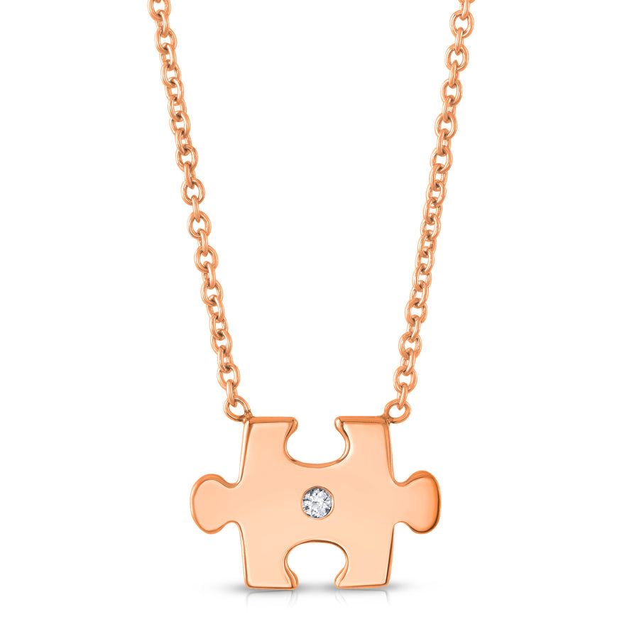 puzzled pendant in rose gold and diamond