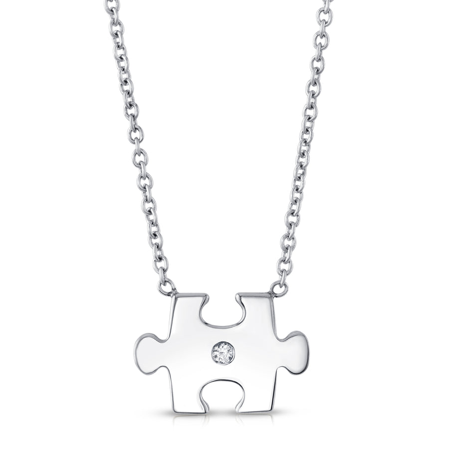 puzzled pendant in white gold and diamond